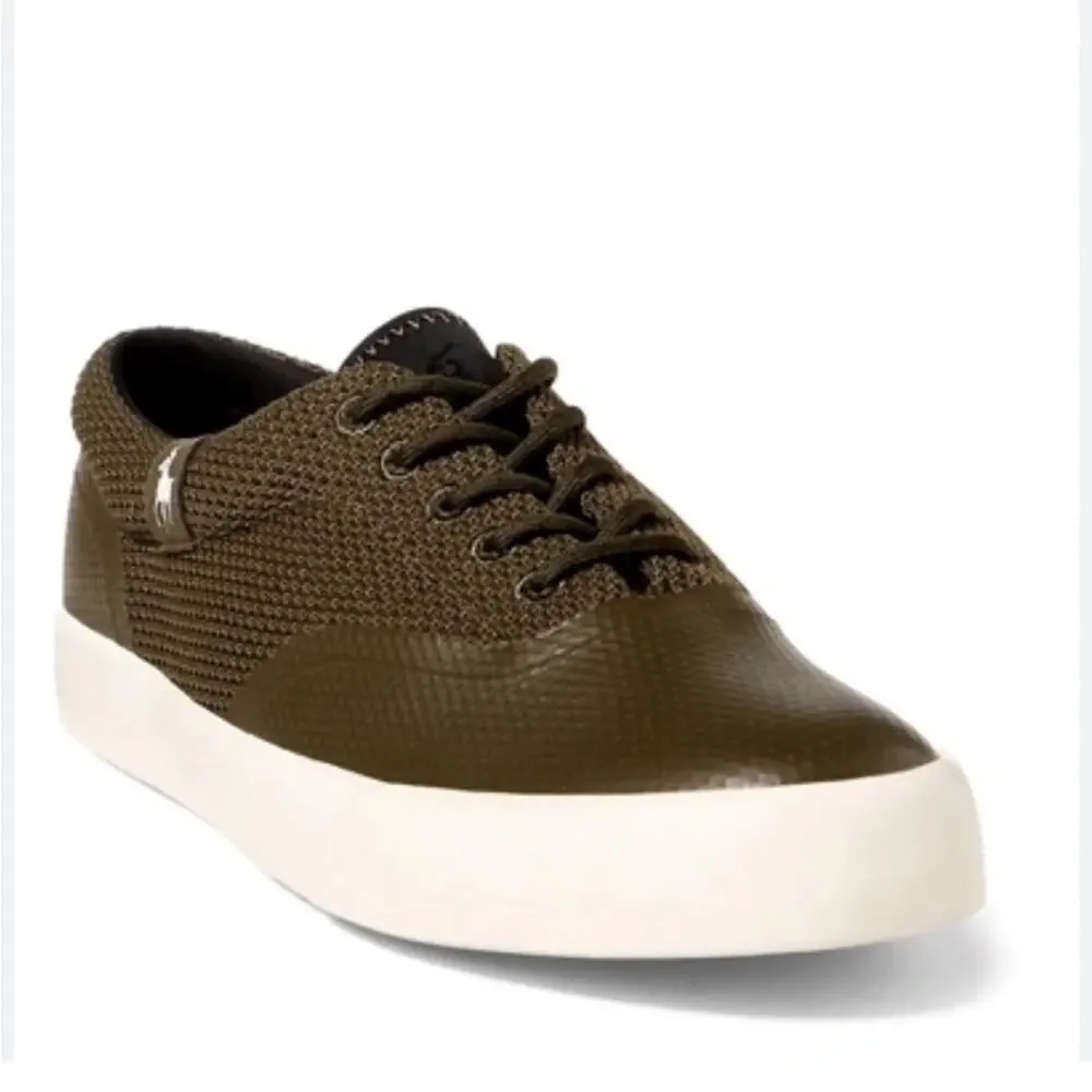 POLO RALPH LAUREN VERNON MESH LOW TOP BOAT SNEAKER DEFENDER GREEN SIZE 11.5